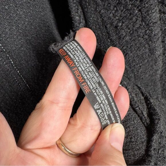 Out From Under Black Long Cardigan Sweater Open Front Textured Size Medium/Large - Picture 4 of 5